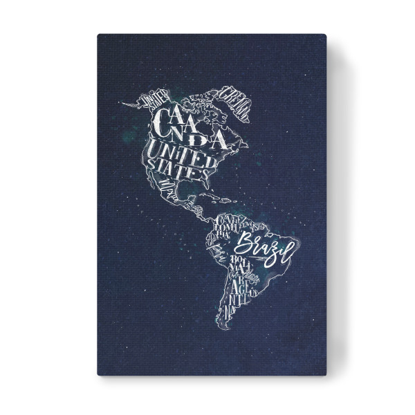 Leinwandbild "Map America vintage blue" artboxONE - Kartografie
