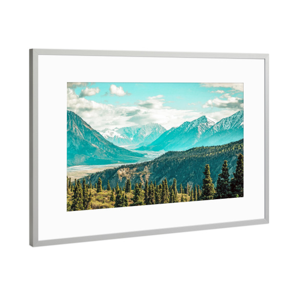 Poster mit Rahmen Silber "Scenic" artboxONE - Natur - Color,Digital manipulation,Landscape,Nature,Forest,Wildlife,Trees,Jungle,Travel,Mountains