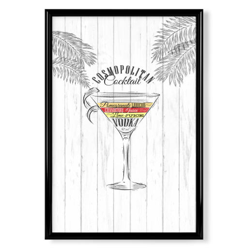 Cosmopolitan cocktail wood