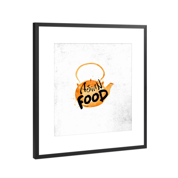 Poster mit Rahmen Schwarz (Metallic) "Asian teapot" artboxONE - Essen & Trinken