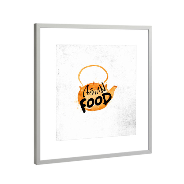 Poster mit Rahmen Silber "Asian teapot" artboxONE - Essen & Trinken