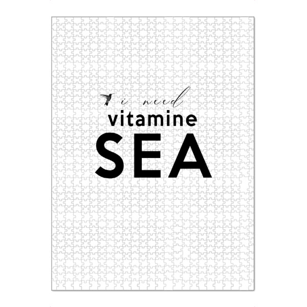 Puzzle Ravensburger "VITAMINE SEA" artboxONE - Typografie,Schwarzweiß - Vogel,Vitamine,Sommer,Sonne,Strand,Urlaub - Bild vogel