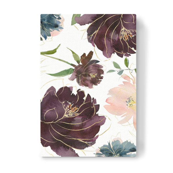 Leinwandbild "Aquarell Blumen" artboxONE - Floral - Wasserfarbe,Feminin,Gold,Aquarellzeichnung,Frühling,Blumenbouquet,Blüten,Blumen