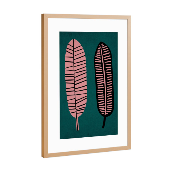 Poster mit Rahmen Kupfer "Never Leaf Me Alone" artboxONE - Abstrakt - Blätter,Abstrakt,Liebe