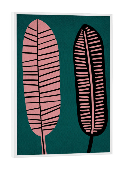 Poster mit weißem Rahmen "Never Leaf Me Alone" artboxONE - Abstrakt - Blätter,Abstrakt,Liebe