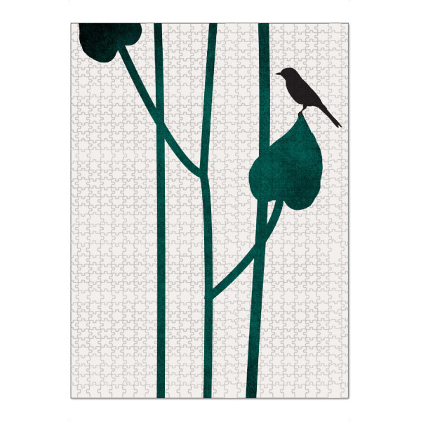 Puzzle Ravensburger "Little Bird On A Tree" artboxONE - Floral - Vogel,Pflanze,Blatt,Abstrakt - Bild vogel