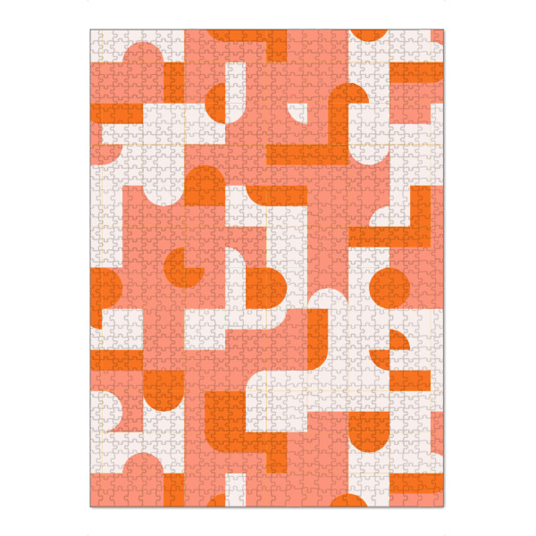 Puzzle Ravensburger "Puzzle Tiles" artboxONE - Abstrakt - Mid-century-modern,Living coral,Tiles - Bild mid-century-modern