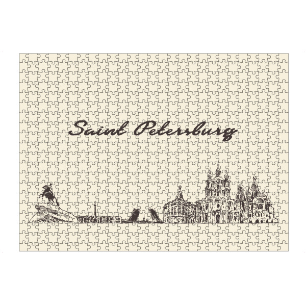 Puzzle Ravensburger "St Petersburg hand drawn skyline" artboxONE - Städte / Sankt Petersburg