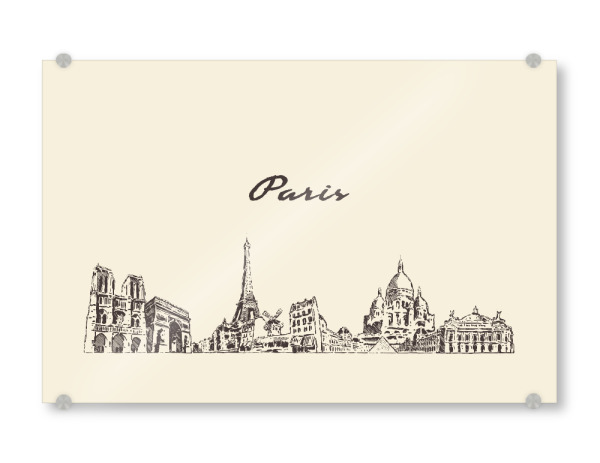 Acrylglasbild "Paris hand drawn skyline" artboxONE - Städte,Städte / Paris