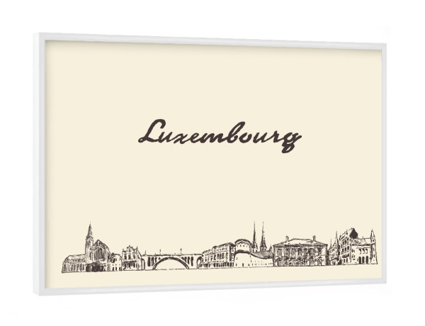 Poster mit weißem Rahmen "Luxembourg hand drawn skyline" artboxONE - Städte