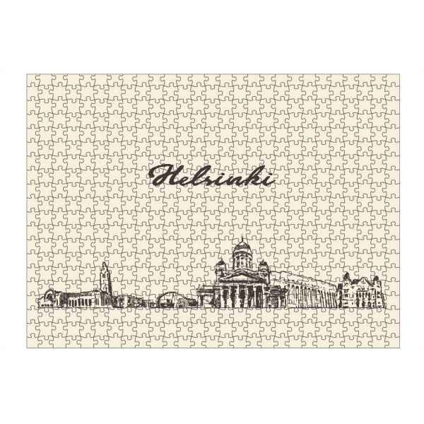 artboxONE Puzzle "Helsinki hand drawn skyline" artboxONE - Städte