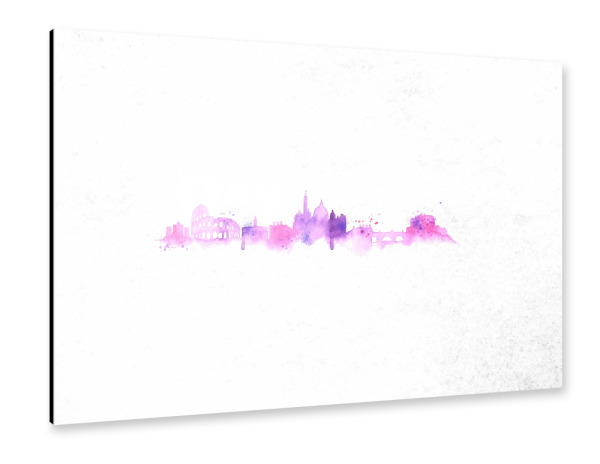 Alu-Dibond "Silhouette Rome watercolor" 30x20 cm artboxONE
