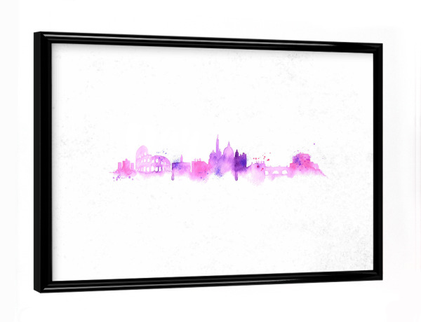 Poster mit schwarzem Rahmen "Silhouette Rome watercolor" artboxONE - Städte,Städte / Rom
