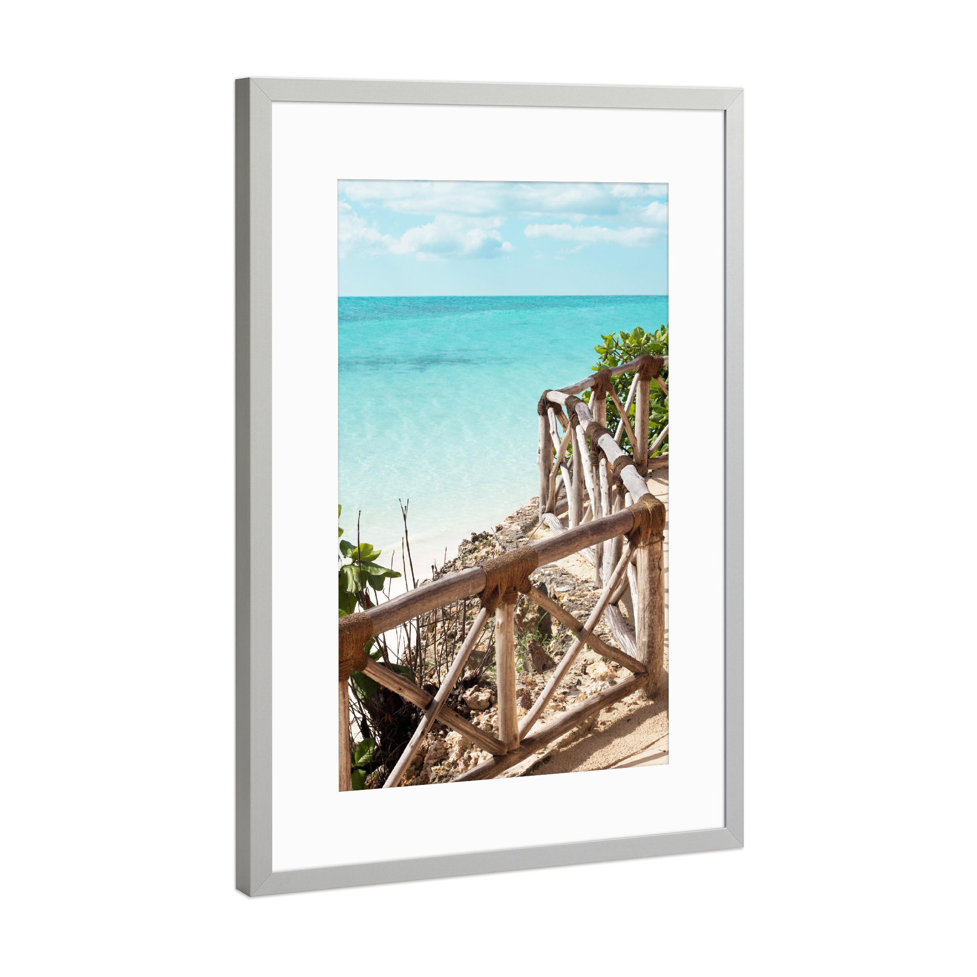 Poster mit Rahmen Silber "Walk With Me" artboxONE - Reise / Strand und Meer
