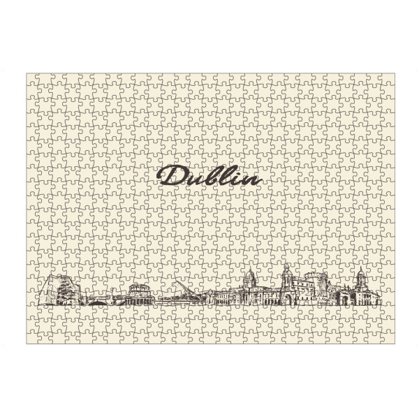 Puzzle Ravensburger "Dublin hand drawn skyline" artboxONE - Städte