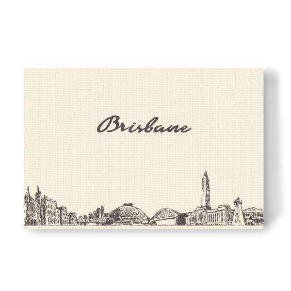 Leinwandbild "Brisbane hand drawn skyline" artboxONE - Städte