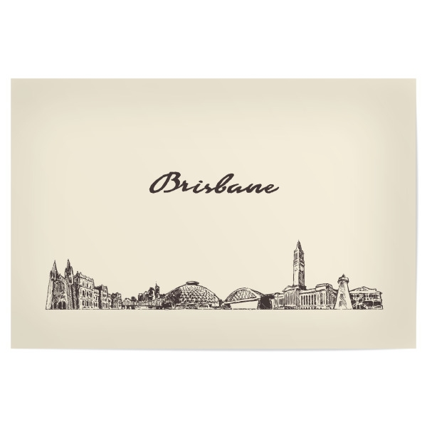Poster 30x20 cm "Brisbane hand drawn skyline" artboxONE - Städte