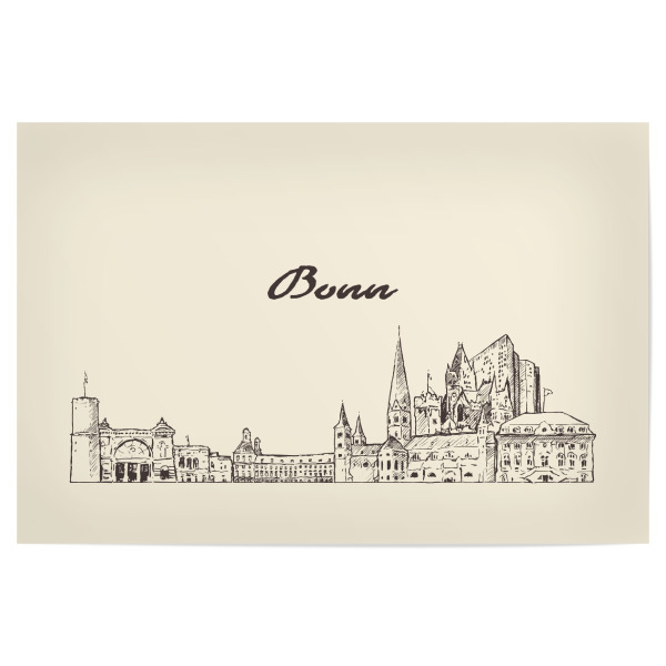Poster 30x20 cm "Bonn hand drawn skyline" artboxONE - Städte,Reise