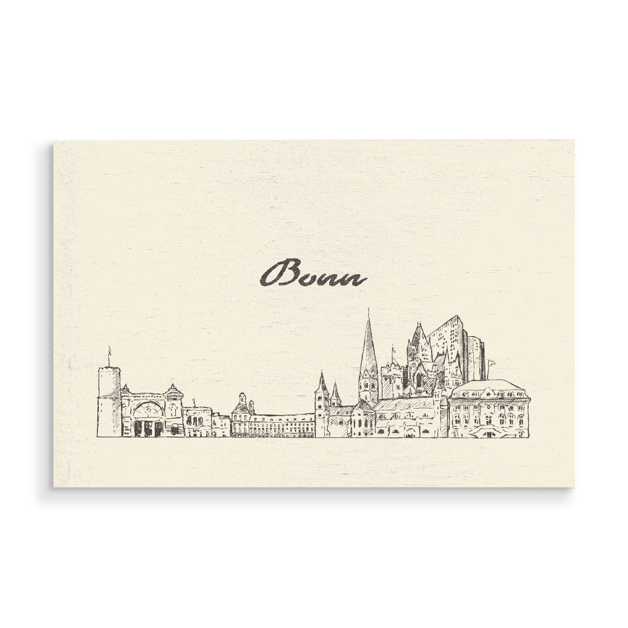 Holzbild "Bonn hand drawn skyline" artboxONE - Städte,Reise
