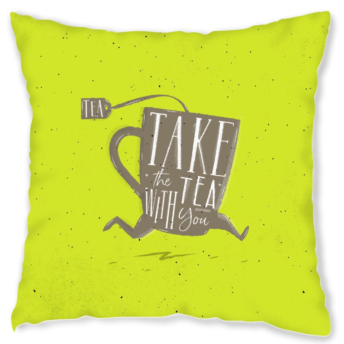 Design-Kissen "Take tea with you green" artboxONE - Typografie,Essen & Trinken