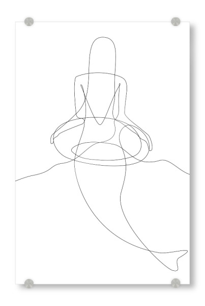 Acrylglasbild "Mermaid - In One Line" artboxONE - Menschen,Schwarzweiß