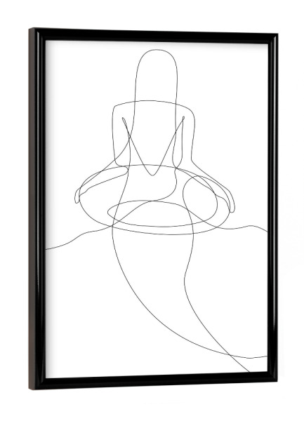 Poster mit schwarzem Rahmen "Mermaid - In One Line" artboxONE - Menschen,Schwarzweiß