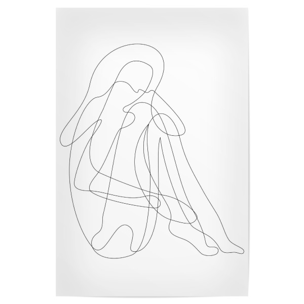 Poster 30x20 cm "Woman Sitting on the Floor" artboxONE - Menschen,Schwarzweiß