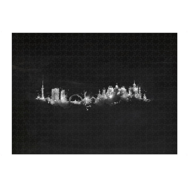 Puzzle Ravensburger "Silhouette chalk Kiev" artboxONE - Städte,Schwarzweiß,Städte / Weitere