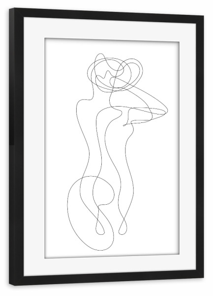 Poster mit Rahmen schwarz "Woman with Unfixed Hair" artboxONE - Menschen,Schwarzweiß