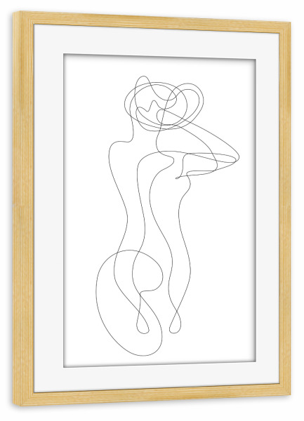 Poster mit Rahmen kiefer "Woman with Unfixed Hair" artboxONE - Menschen,Schwarzweiß