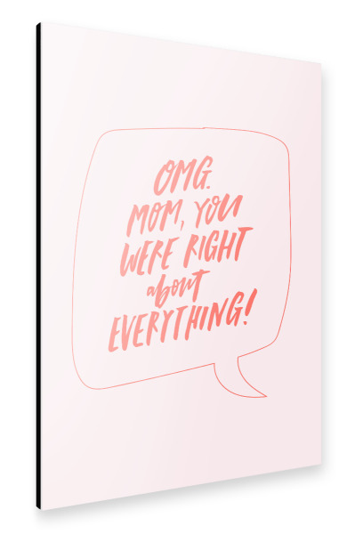 Alu-Dibond "OMG Mom You Were Right Light" 30x20 cm artboxONE