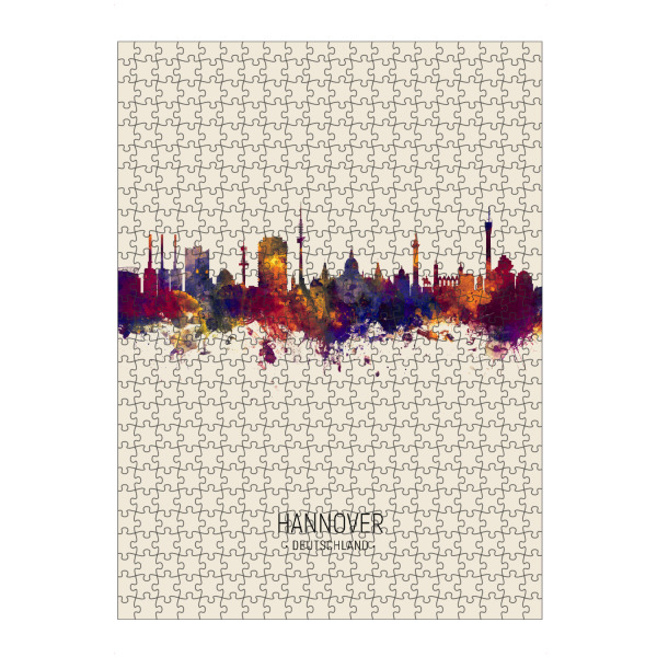 Puzzle Ravensburger "Hannover Skyline Beige" artboxONE - Städte - Hannover,Germany,Skyline,Cityscape,Painting,Watercolour,Stadtbild - Bild hannover