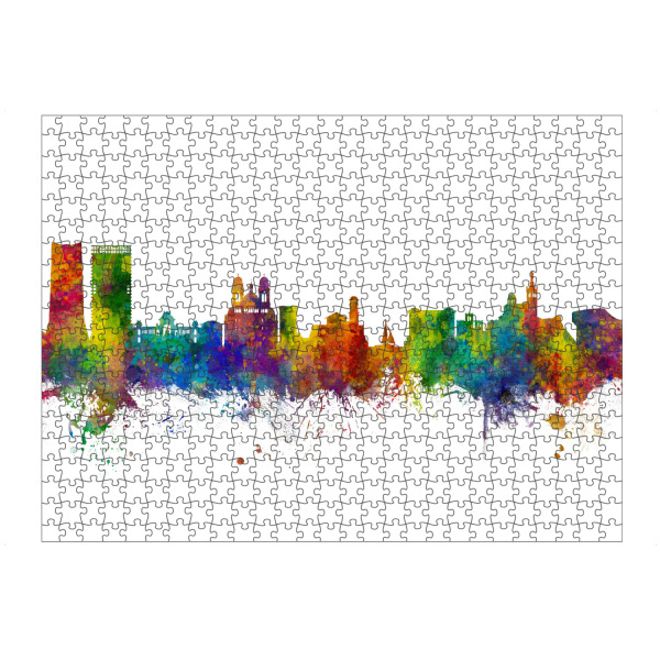 artboxONE Puzzle "Marseille France Skyline" artboxONE - Städte - Marseille,France,Skyline,Cityscape,Painting,Watercolour,Stadtbild