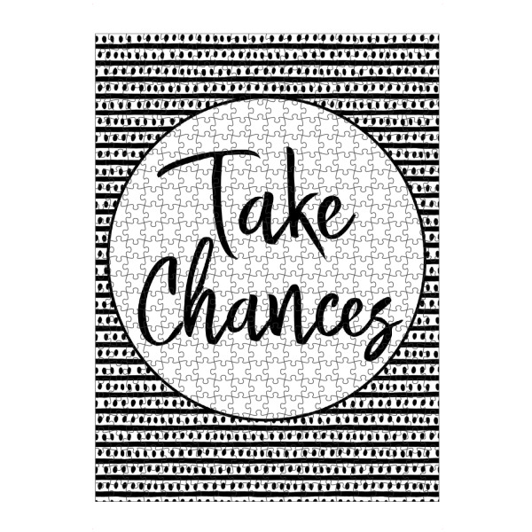 Puzzle Ravensburger "Take Chances" artboxONE - Für Kinder,Abstrakt,Menschen,Schwarzweiß,Geometrie,Lehrersprüche,Sport / Motivation