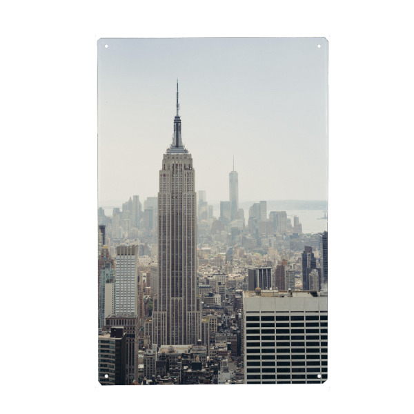 Metall Poster "Empire State" artboxONE - Städte / New York - Empire,State,Building,New york,Big apple,Manhattan,Retro,Cool,60s,Groß,Hochhaus