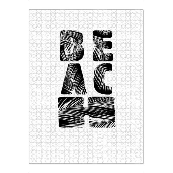 Puzzle Ravensburger "Schriftzug: BEACH" artboxONE - Typografie,Schwarzweiß