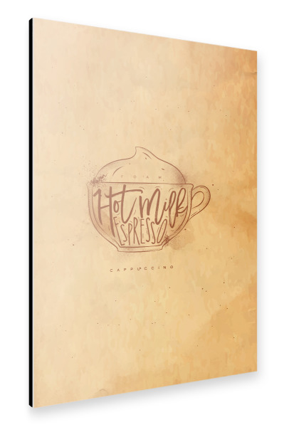 Alu-Dibond "Cappuccino cup craft" 30x20 cm artboxONE