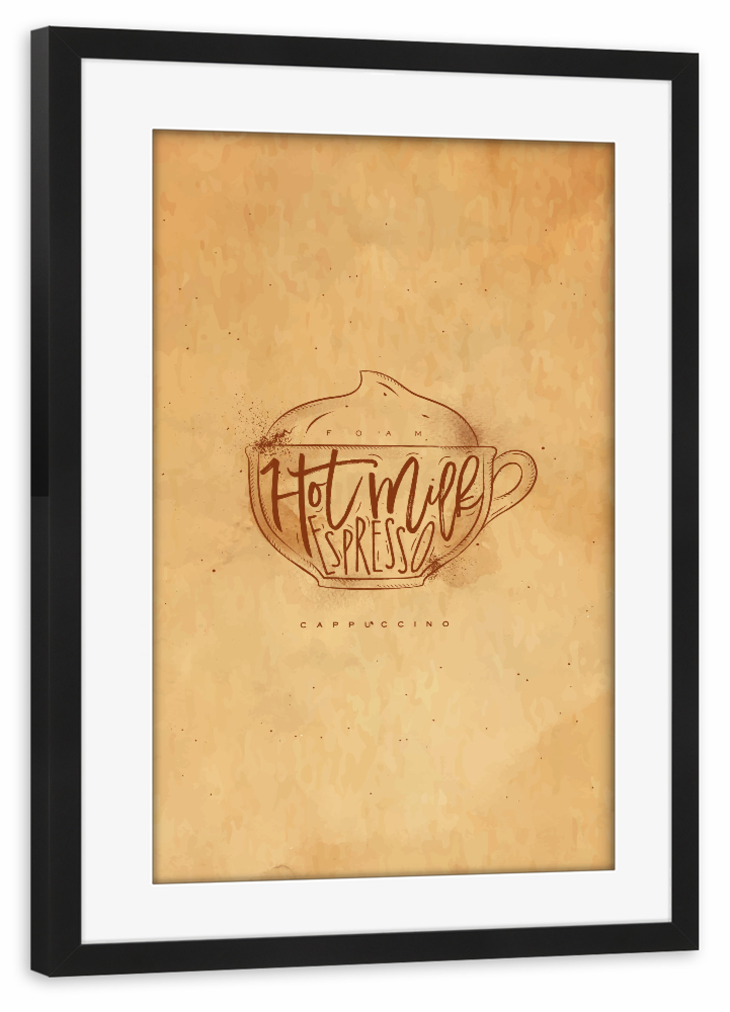 Poster mit Rahmen schwarz "Cappuccino cup craft" artboxONE - Essen & Trinken