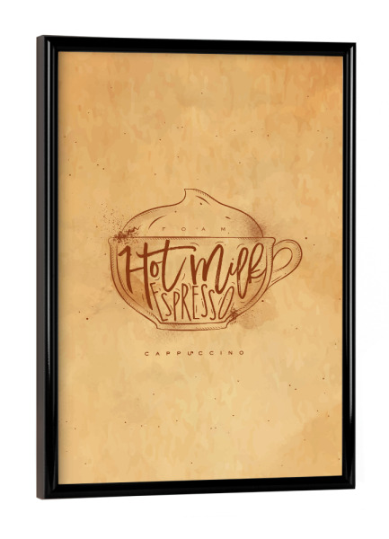 Poster mit schwarzem Rahmen "Cappuccino cup craft" artboxONE - Essen & Trinken