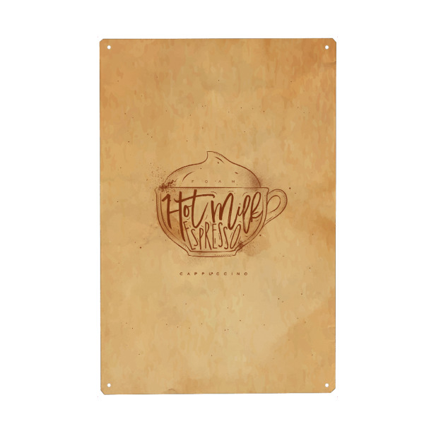 Metall Poster "Cappuccino cup craft" artboxONE - Essen & Trinken