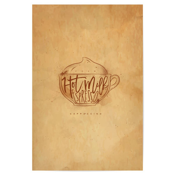 Poster 30x20 cm "Cappuccino cup craft" artboxONE - Essen & Trinken