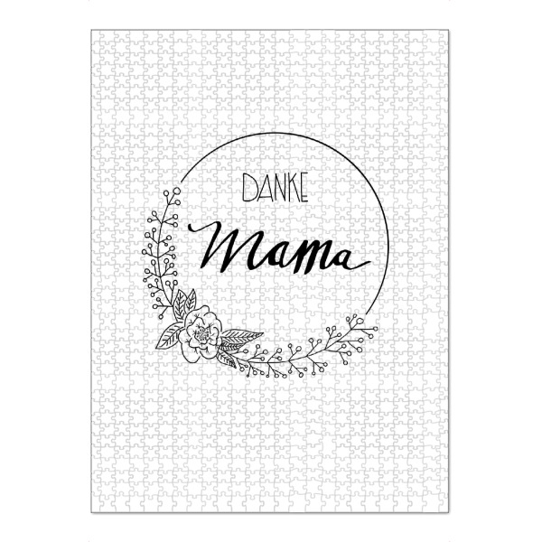 Puzzle Ravensburger "Danke Mama schwarz" artboxONE - Typografie