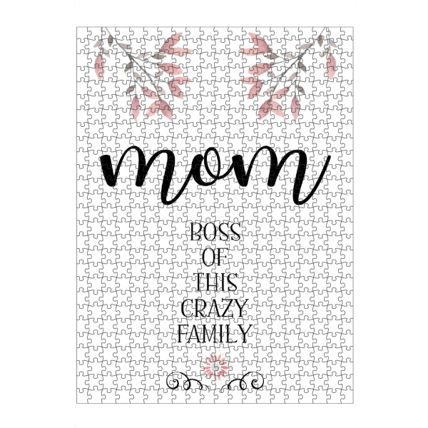 Puzzle Ravensburger "MOM Boss of family" artboxONE - Typografie - Mama,Mami,Mutter,Mutti,Muttertag,Familie,Spruch,Lustiger spruch,Blume - Bild mama