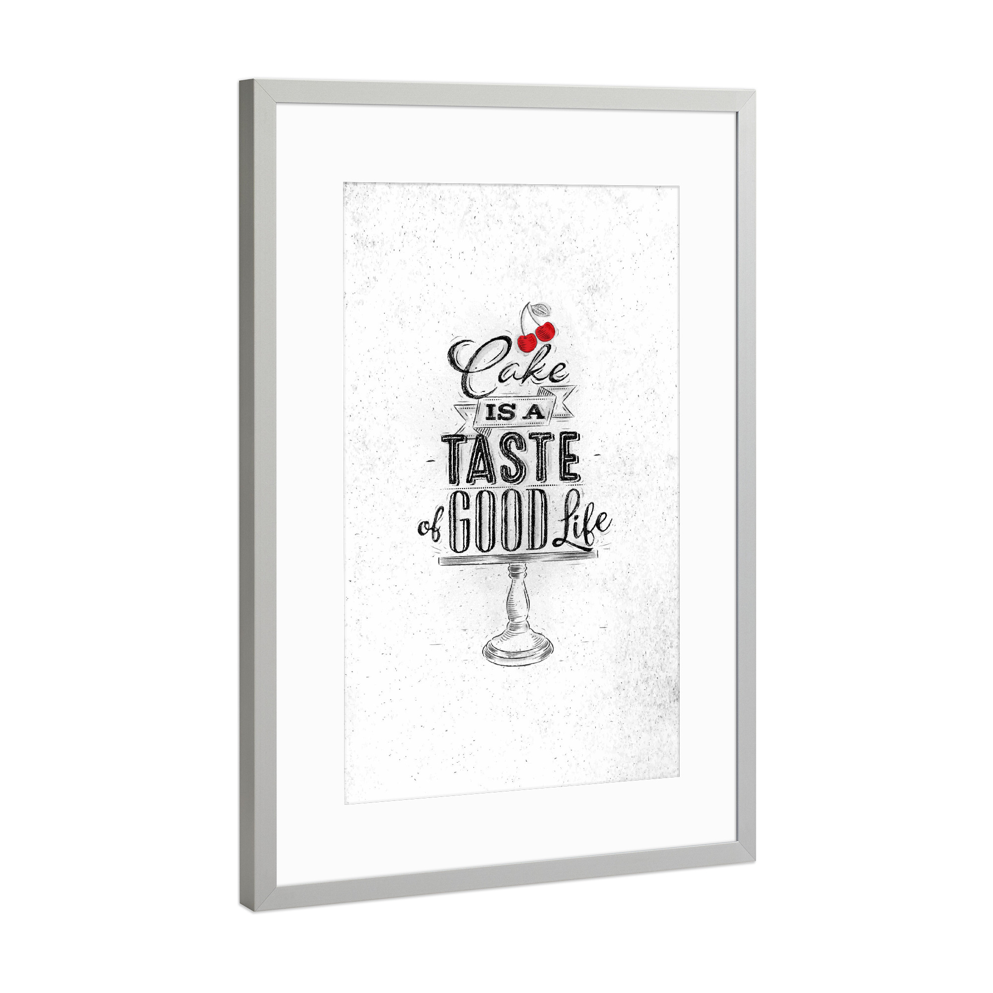 Poster mit Rahmen Silber "Good cake" artboxONE - Essen & Trinken,Fashion