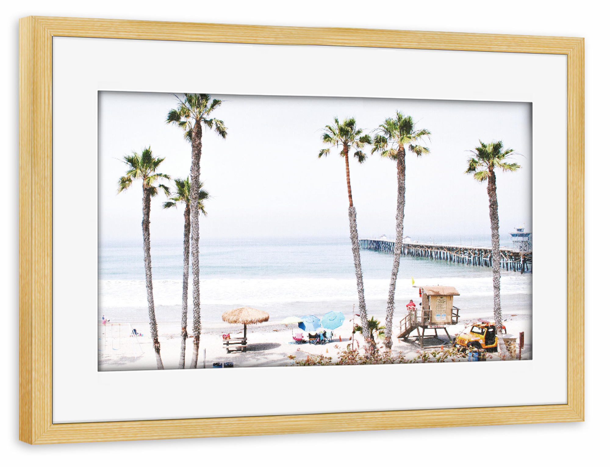Poster mit Rahmen kiefer "Palm Beach" artboxONE - Floral