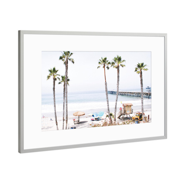 Poster mit Rahmen Silber "Palm Beach" artboxONE - Floral