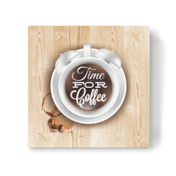 Leinwandbild "Cup cofee alarm clock light wood" artboxONE - Essen & Trinken,Schwarzweiß