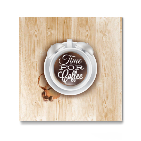 Galerie-Print "Cup cofee alarm clock light wood" 30x30 cm artboxONE