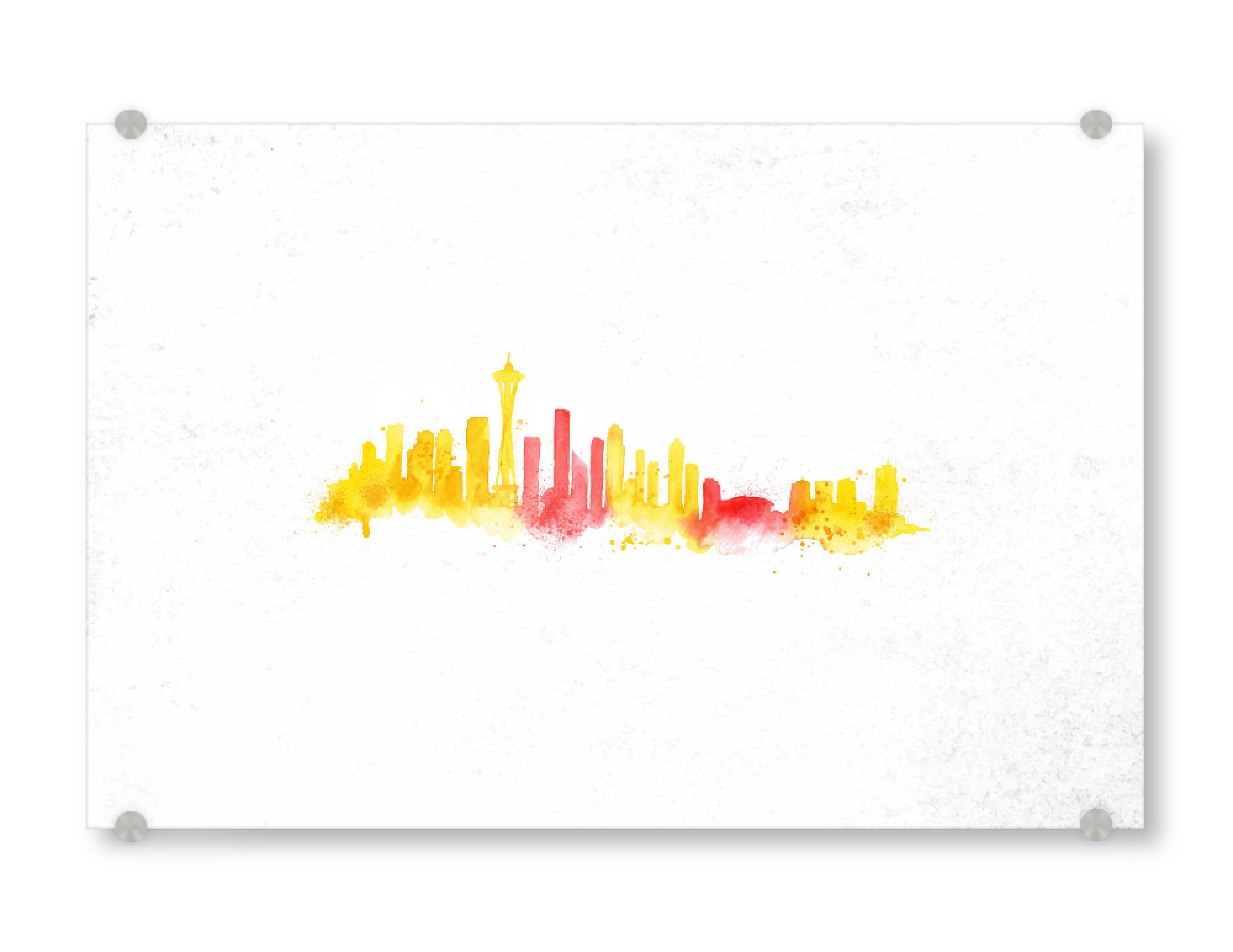 Acrylglasbild "Silhouette Seattle watercolor" artboxONE - Städte,Reise