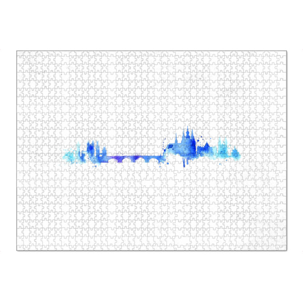 Puzzle Ravensburger "Silhouette Prague watercolor" artboxONE - Städte,Reise,Städte / Prag